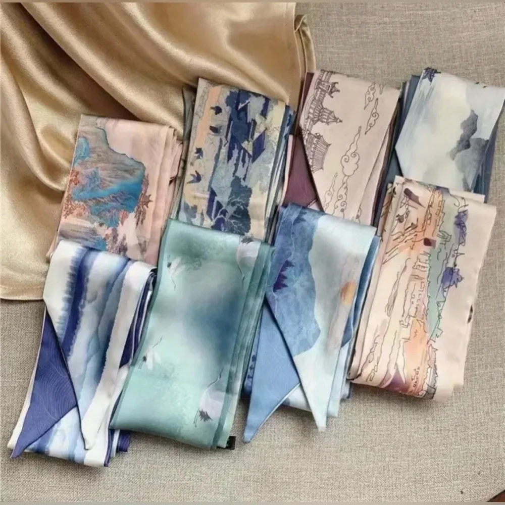 8 Piece Set Oil Painting‎ Print Satin Style Twillies